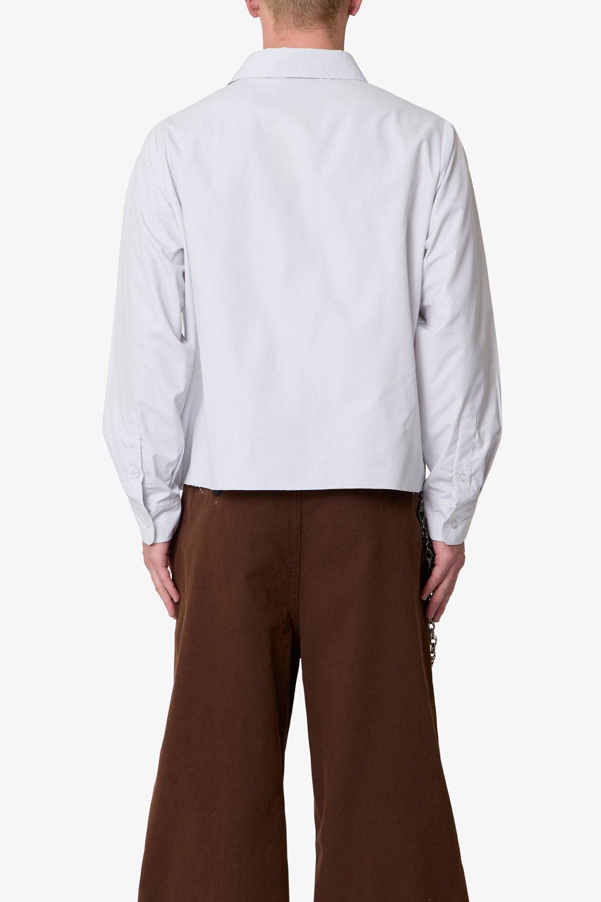 Striped L/S Button Up Shirt - Grey/White Product Image