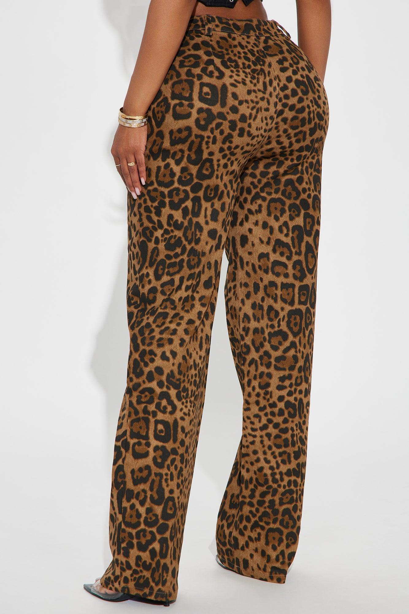 Sneaking Out Leopard Pant - Brown/combo Product Image