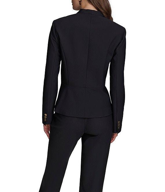 Donna Karan Gold Bar Hardware V-Neck Long Sleeve Wrap Jacket Product Image