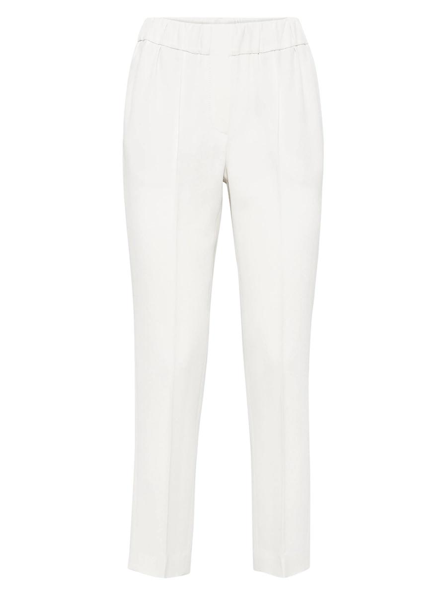 Womens Silk and Acetate Crpe Cady Tailored Jogger Trousers Product Image