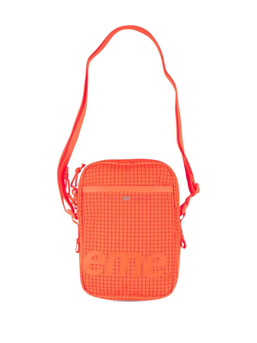 logo-print grid-pattern shoulder bag Product Image