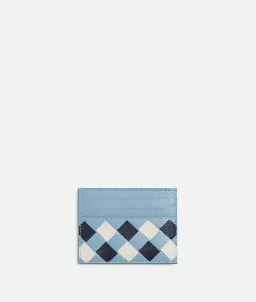 Women's Intrecciato Credit Card Case in Abyss/ice/white Product Image