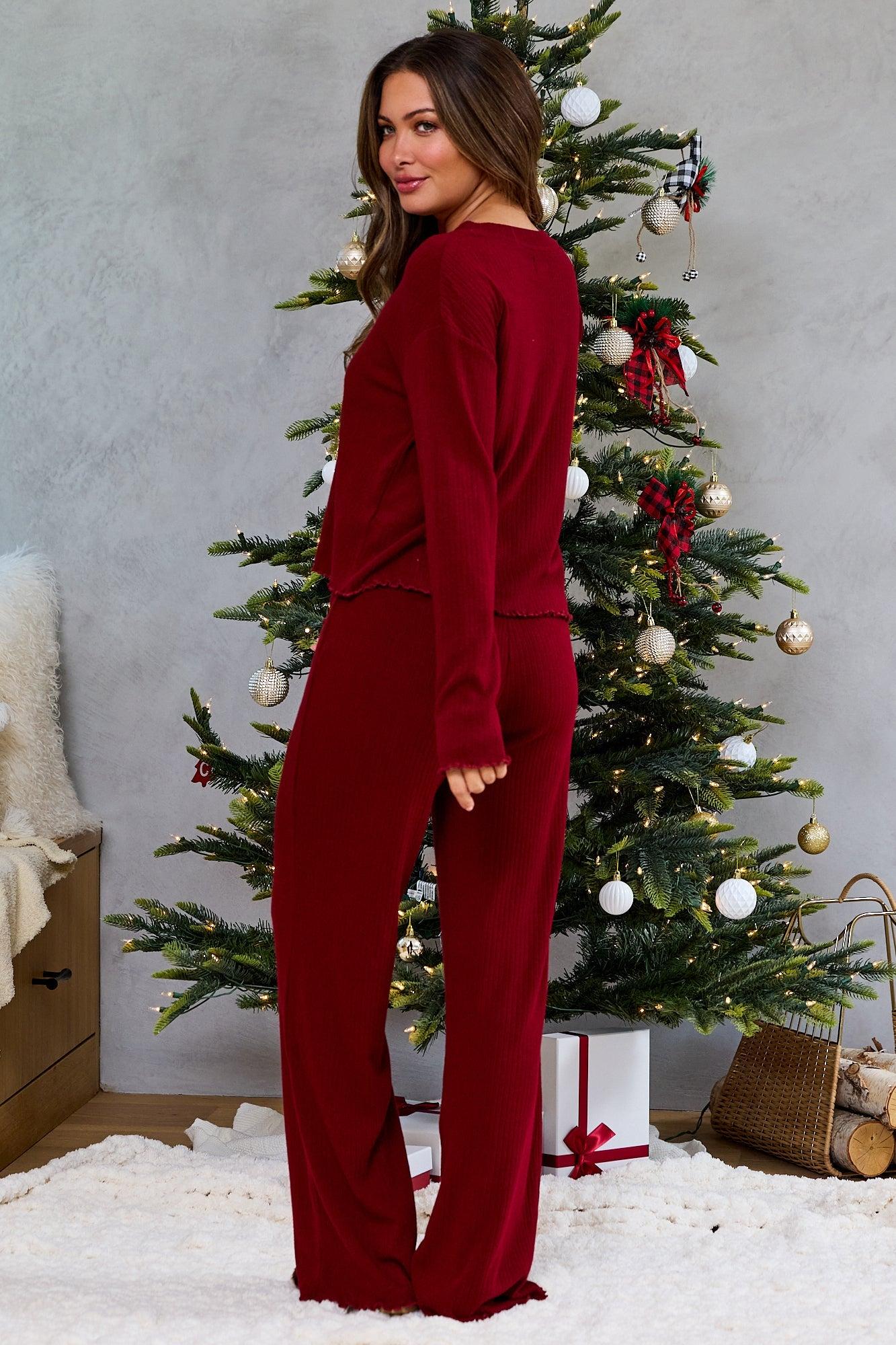 Thread & Supply Burgundy Pajama Set Female Product Image