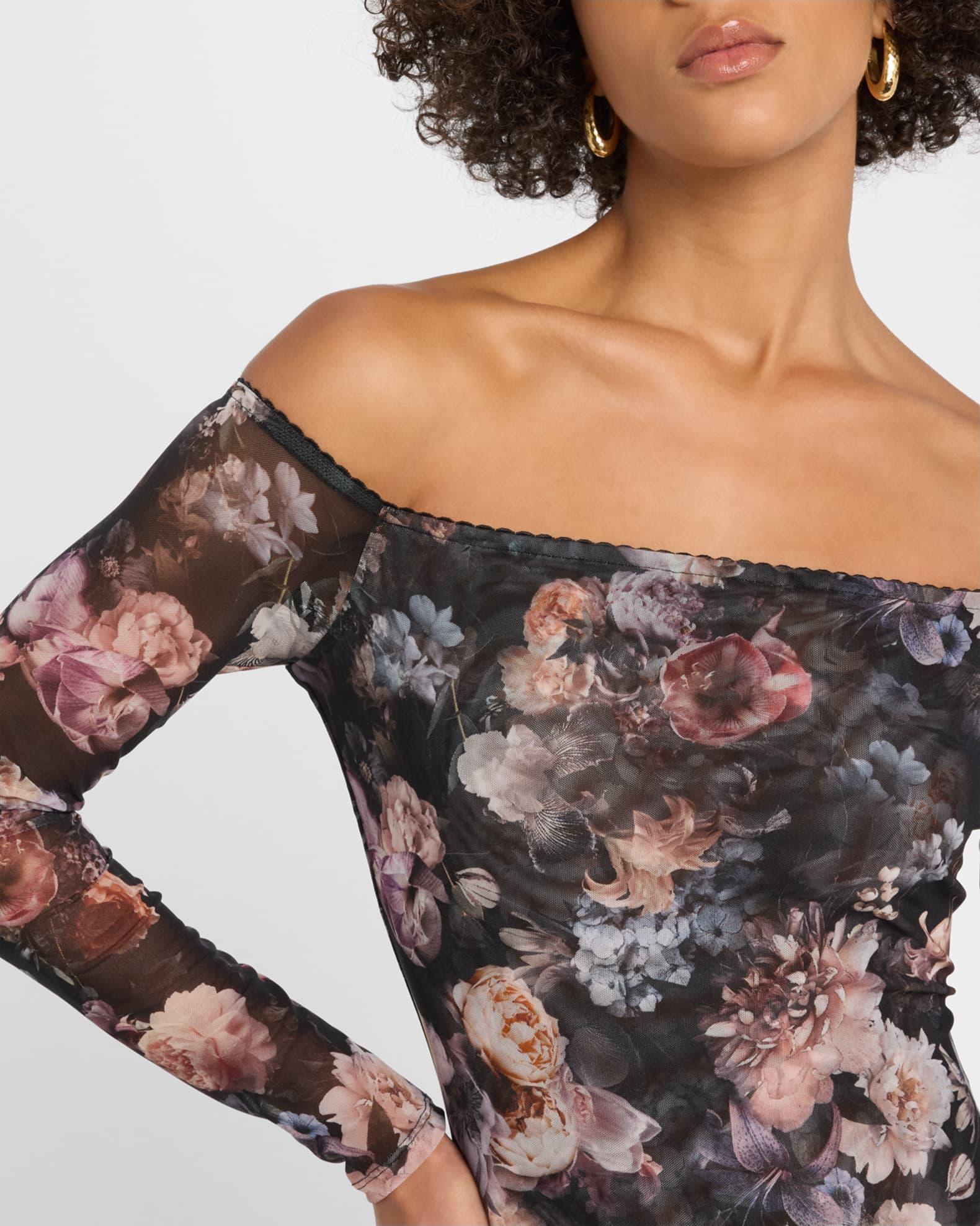 Peonie Off-Shoulder Mesh Bodysuit Product Image