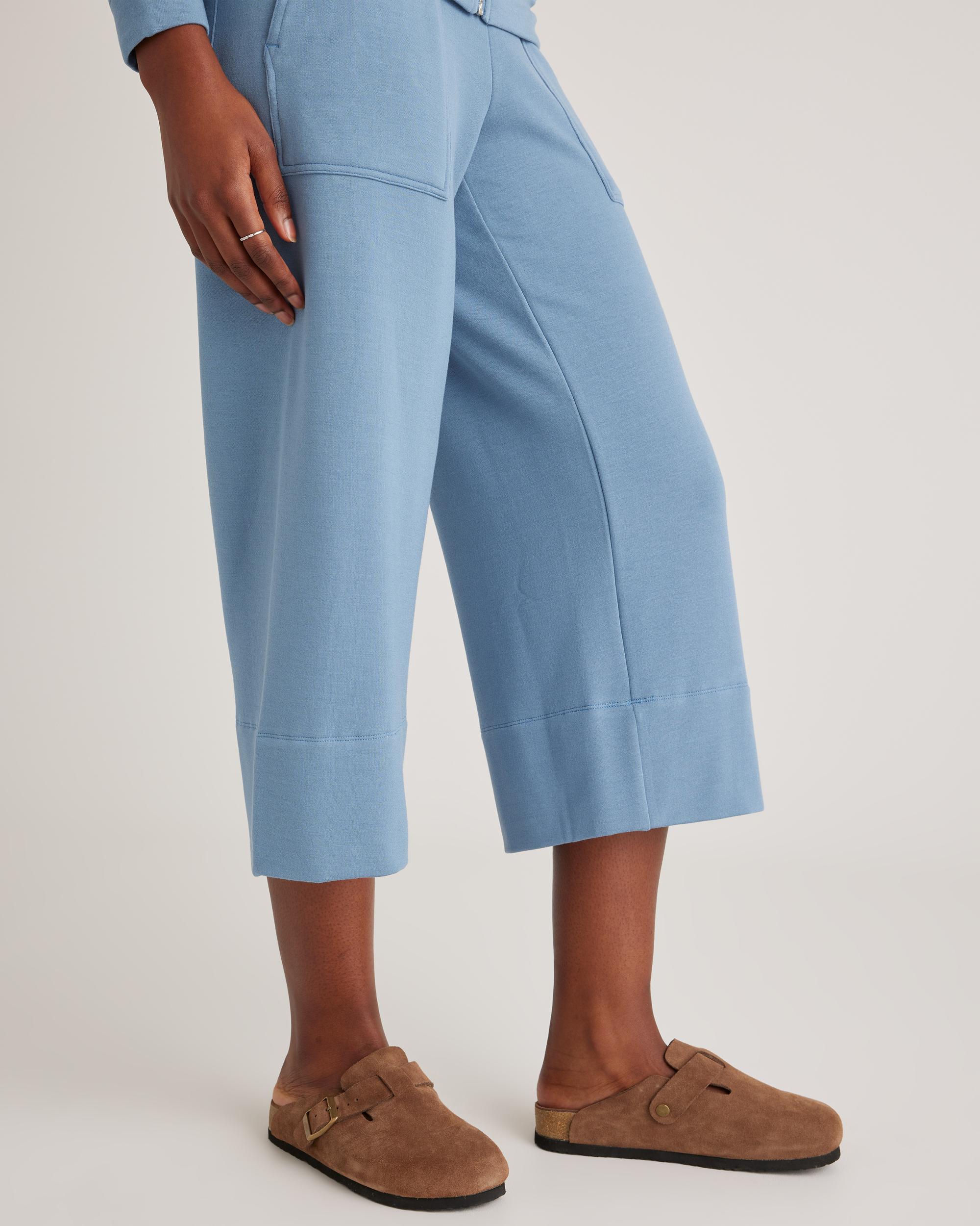 Quince | Women's SuperSoft Fleece Cropped Wide Leg Pants Size XL, Lenzing Modal Product Image
