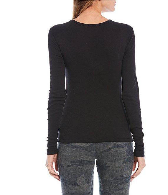 Splendid Knit Classic Crew Neck Long Sleeve Tee Product Image