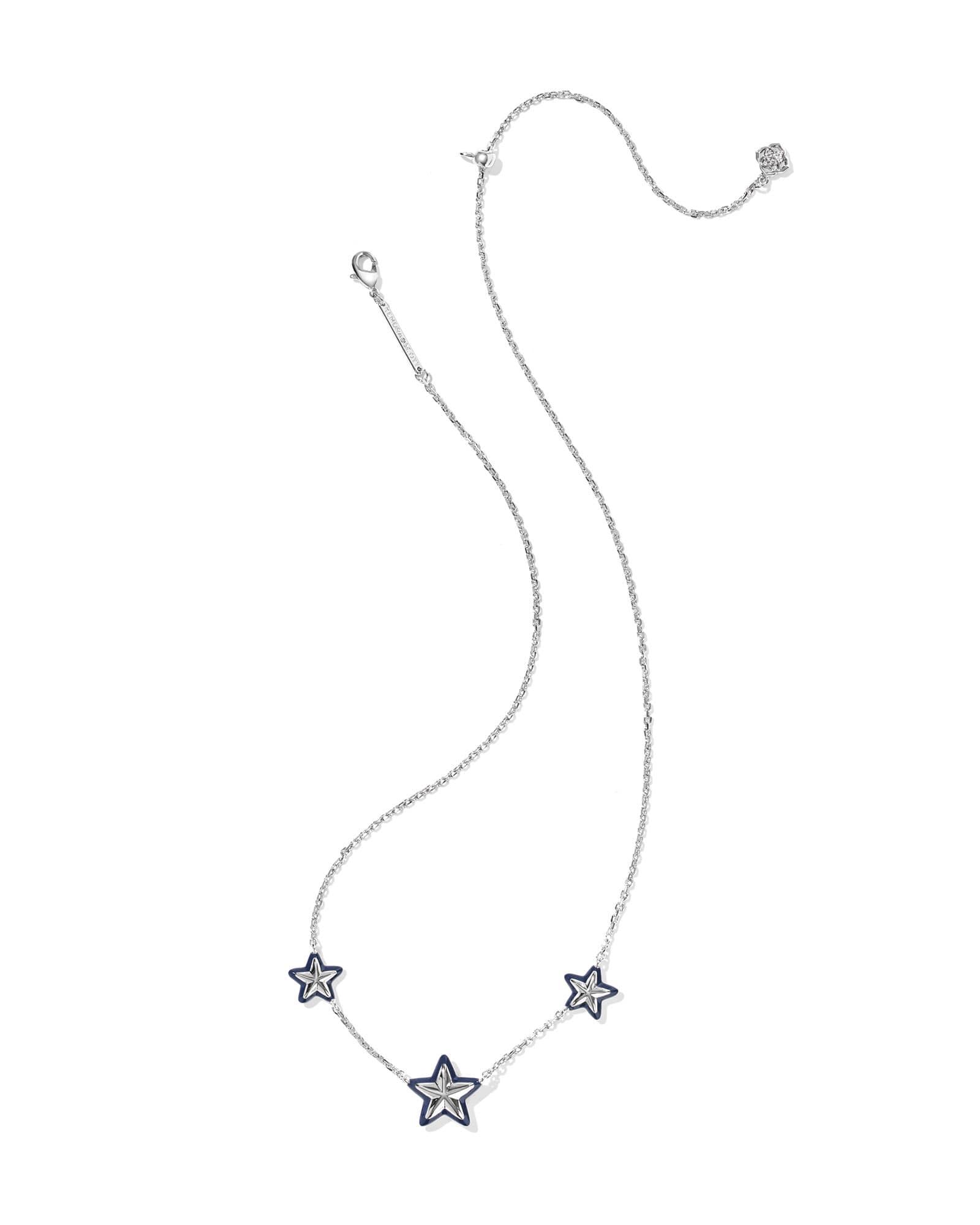 Elisa Silver Pave Star Short Pendant Necklace Product Image