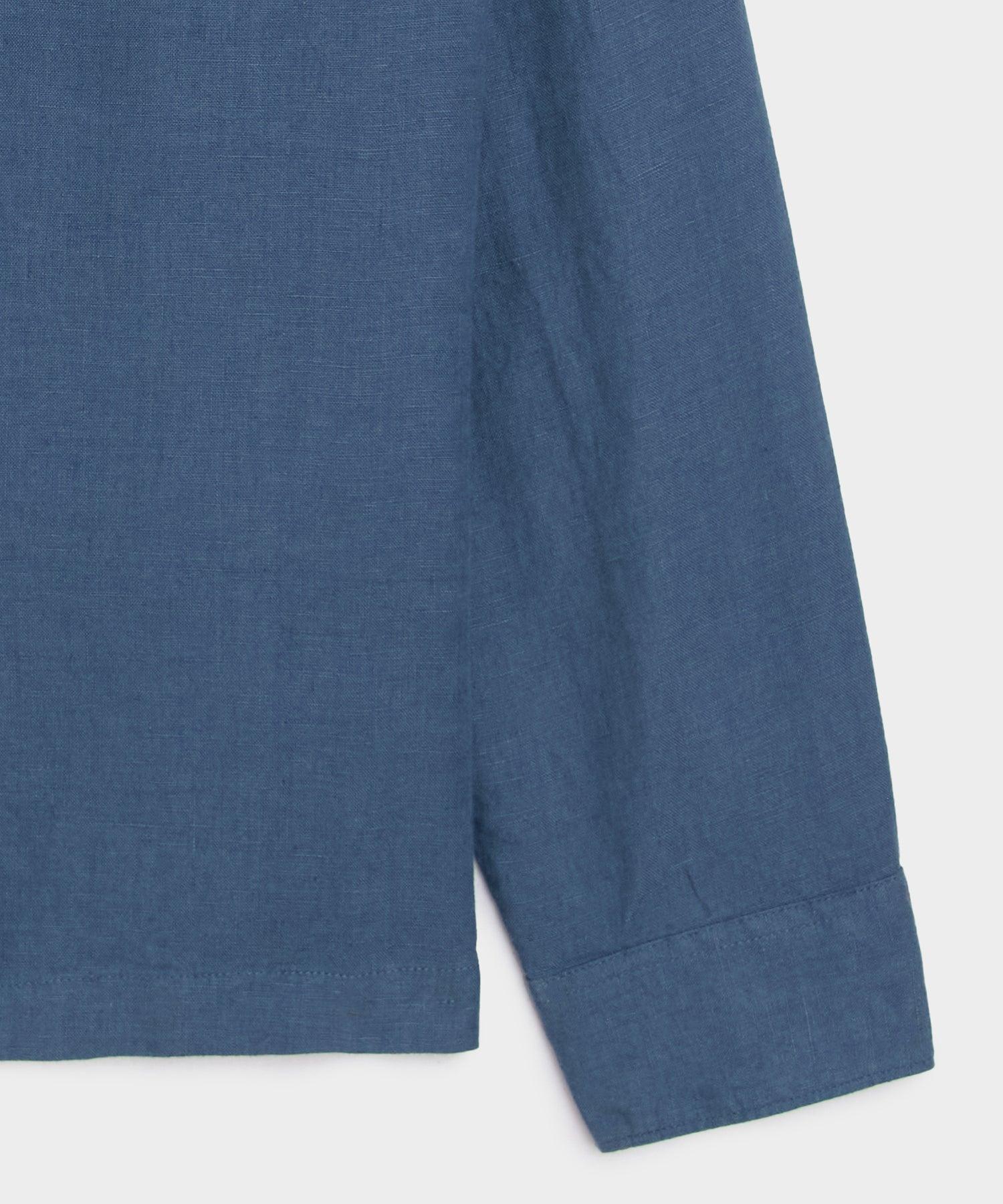 Cropped Sea Soft Irish Linen Camp Collar Shirt Product Image