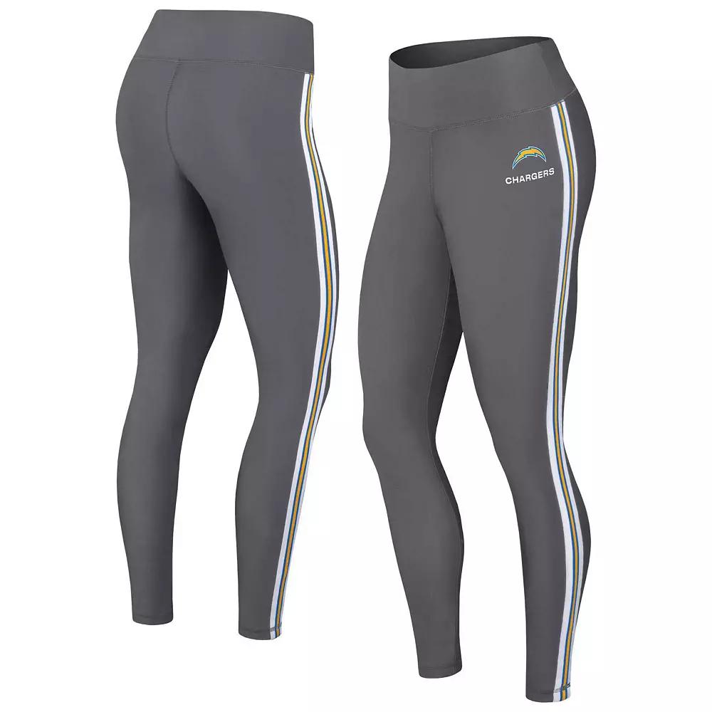 Women's WEAR by Erin Andrews Charcoal Los Angeles Chargers Color Block Leggings,  Product Image