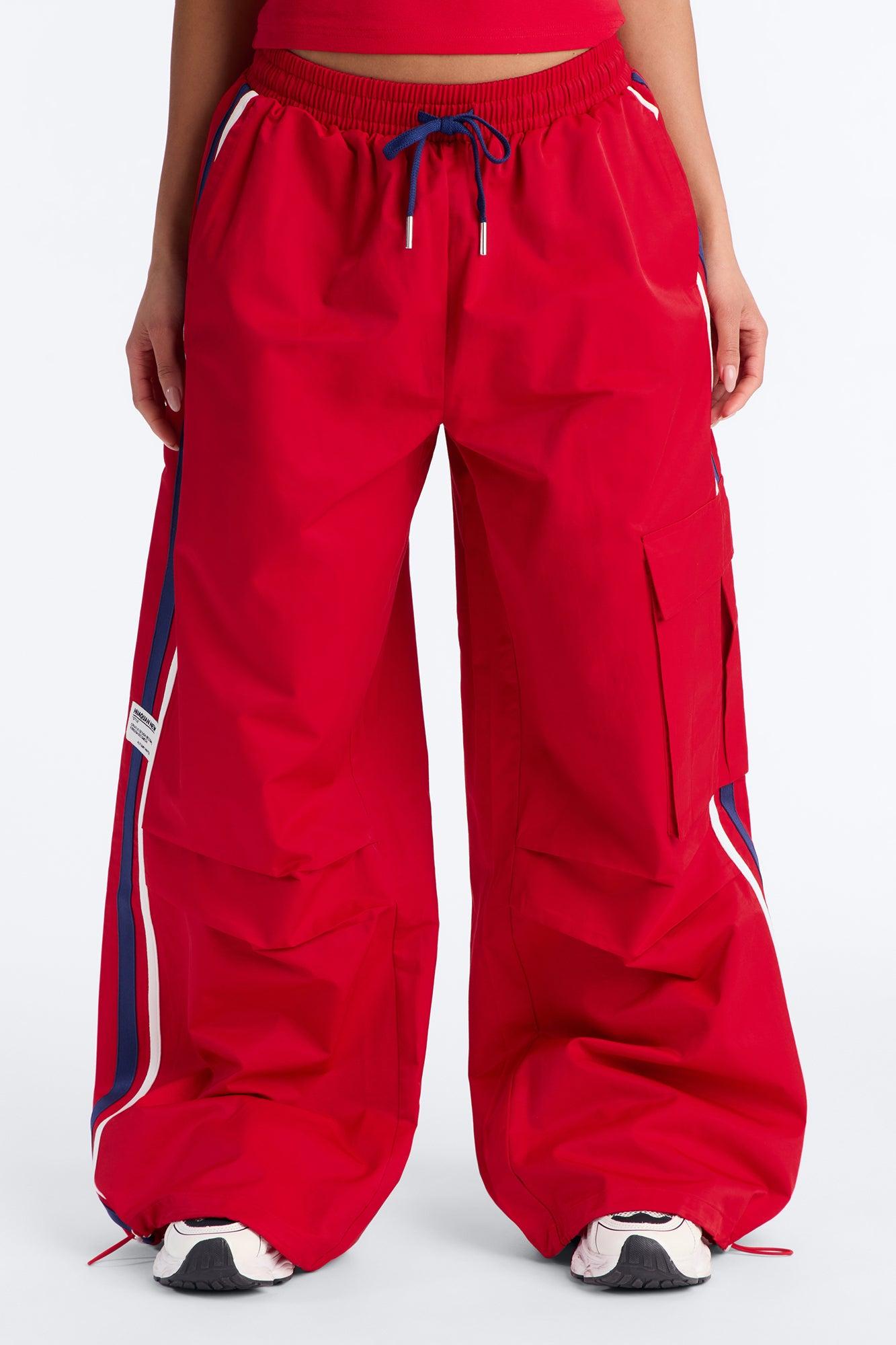 What She Said Windbreaker Track Pant - Red Female Product Image