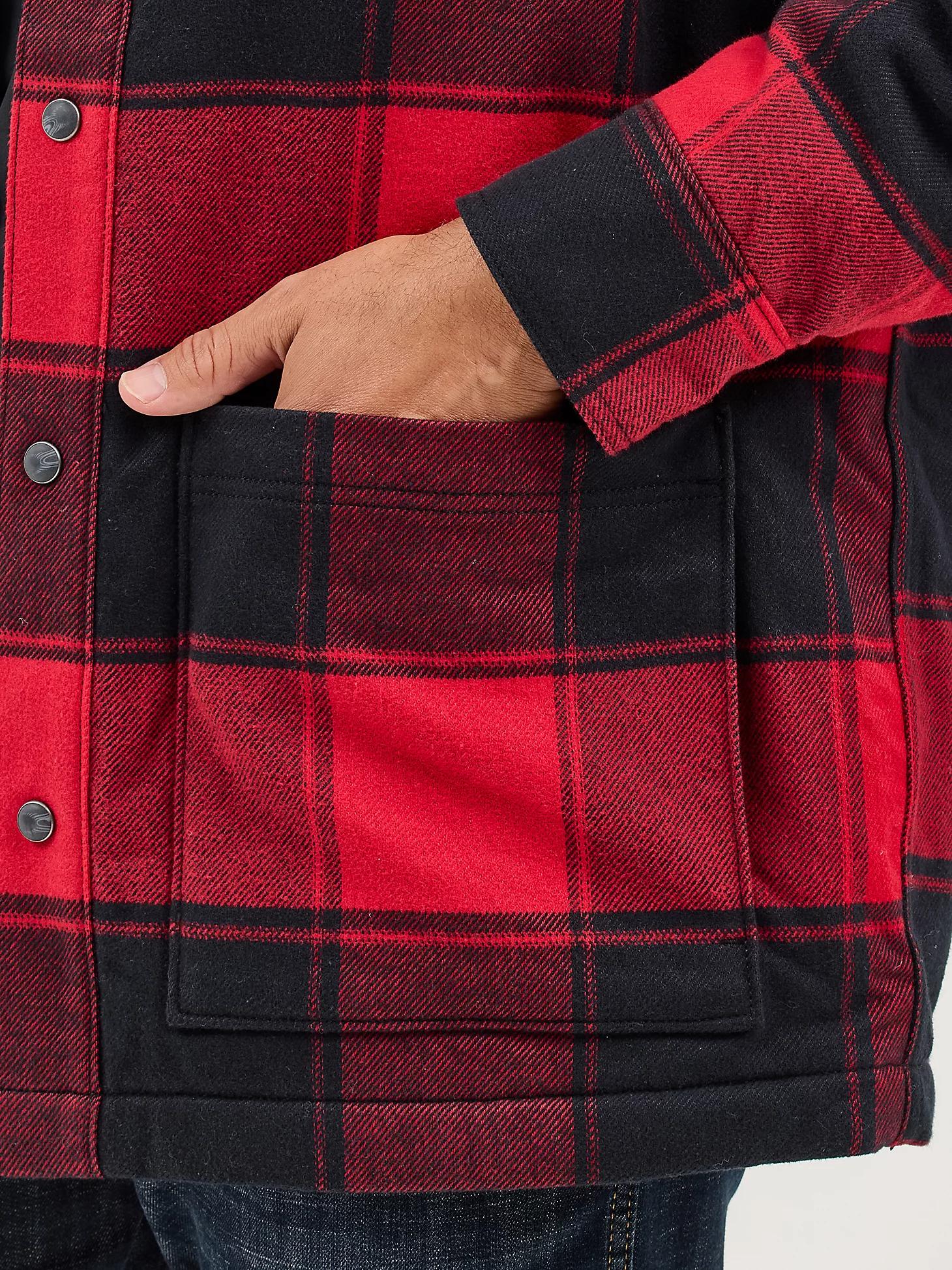 Men's Wrangler Sherpa Lined Flannel Snap Shirt Jacket Buffalo Product Image