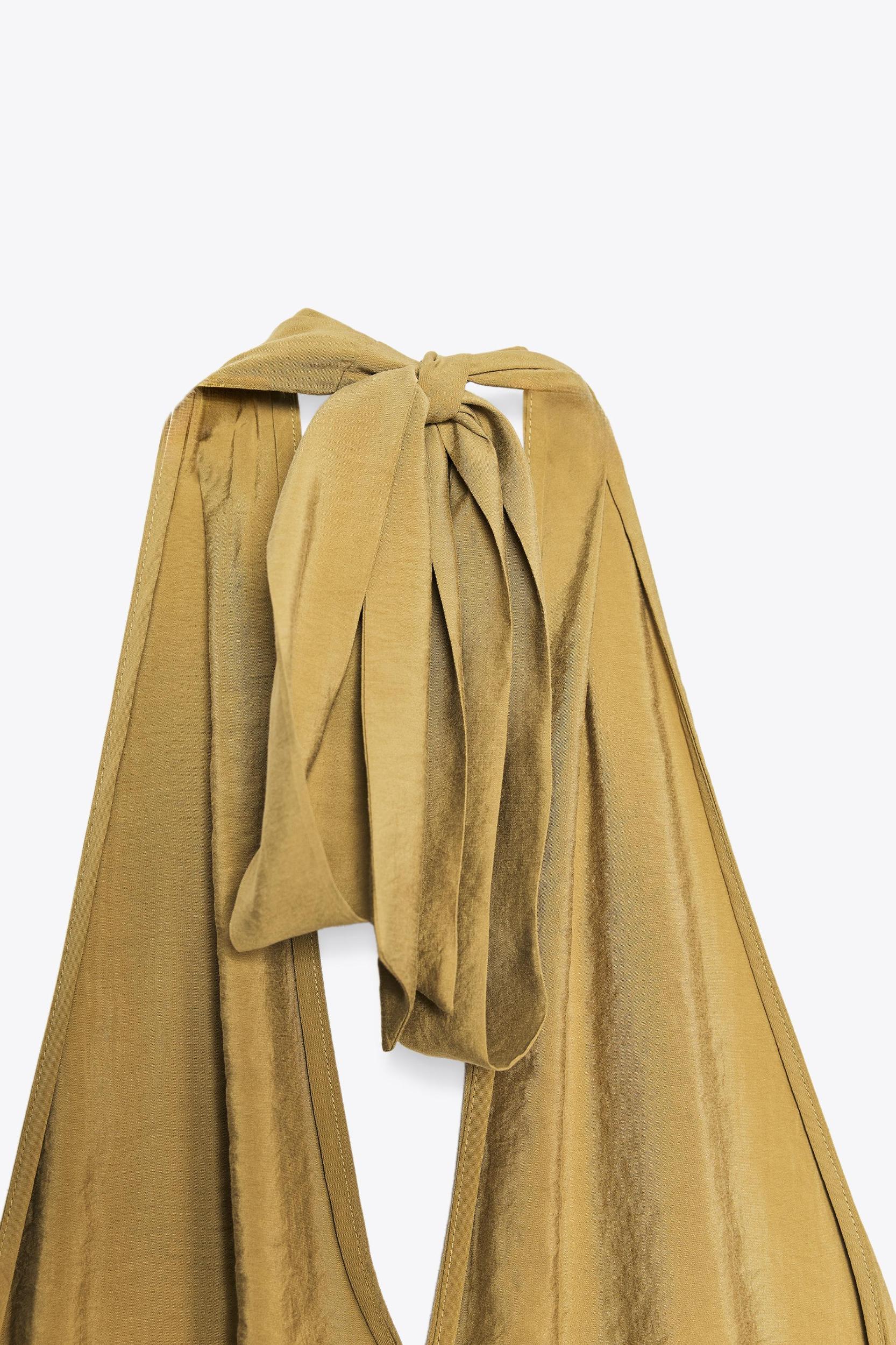 FLOWY HALTER MIDI DRESS Product Image