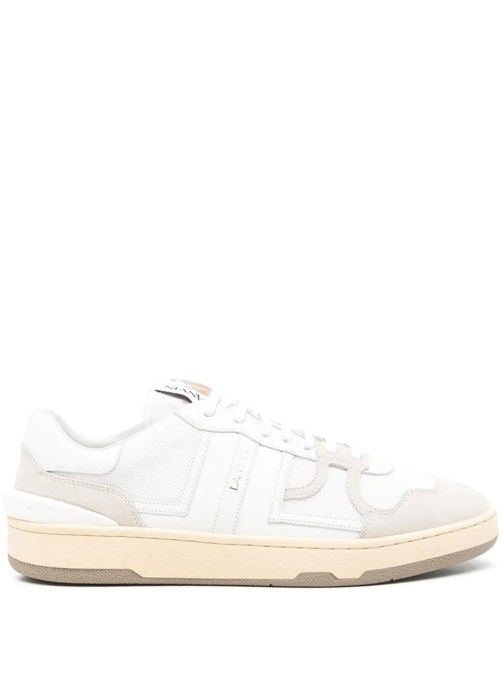 LANVIN Mesh And Leather Clay Sneakers With In White Product Image