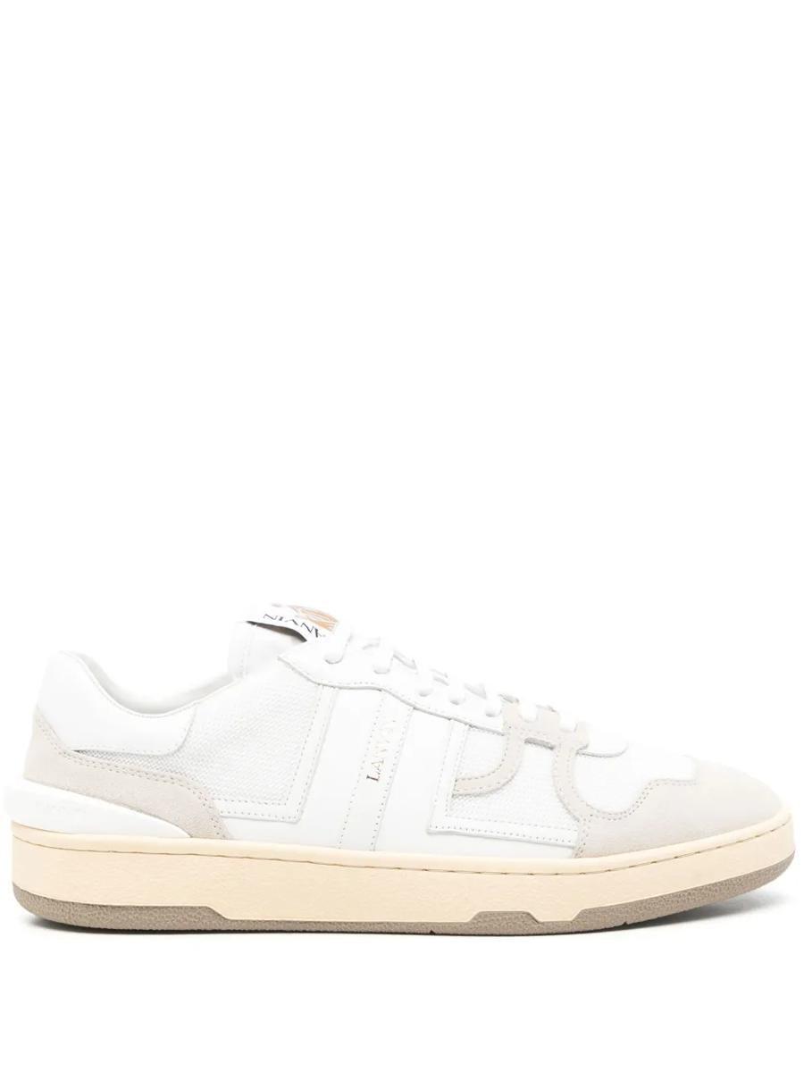 LANVIN Mesh And Leather Clay Sneakers With In White Product Image
