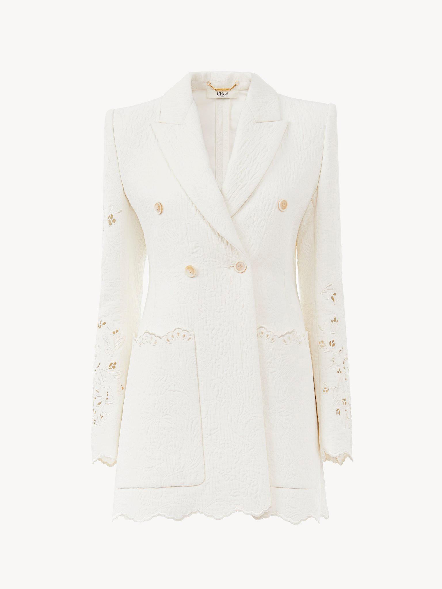 Double-breasted tailored jacket in a cotton mix Product Image