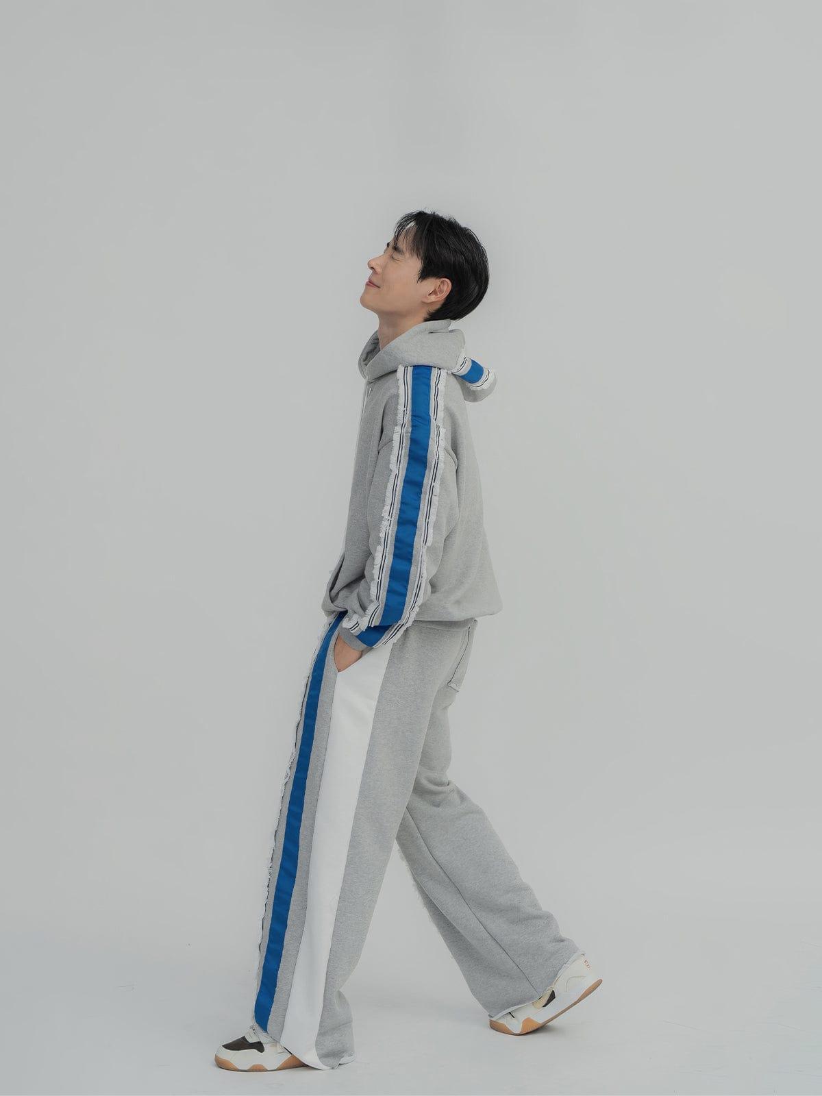 RT No. 12450 TASSEL STRIPED PULLOVER HOODIE & STRAIGHT SWEATPANTS Product Image