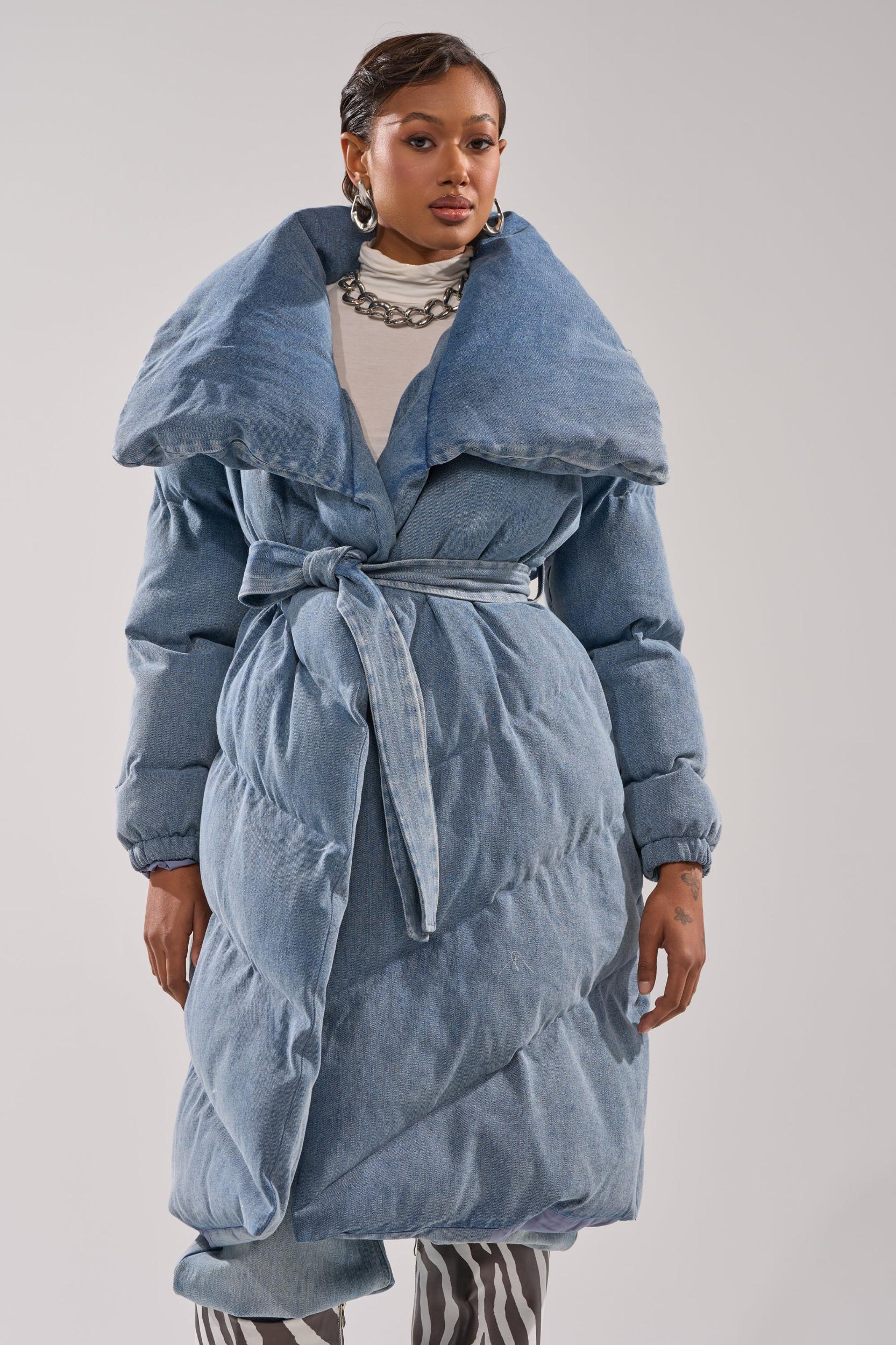 I'M OUTSIDE DENIM PUFFER Product Image