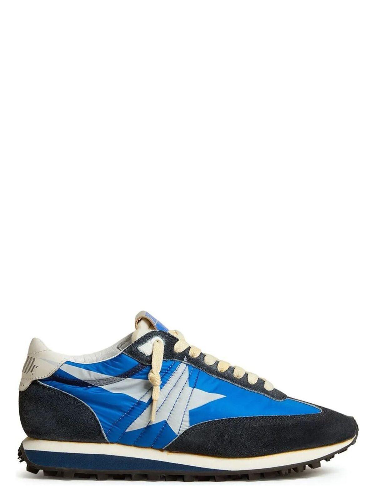 GOLDEN GOOSE Deluxe Brand Running Marathon Nylon Upper Suede Sneakers In Blue Product Image