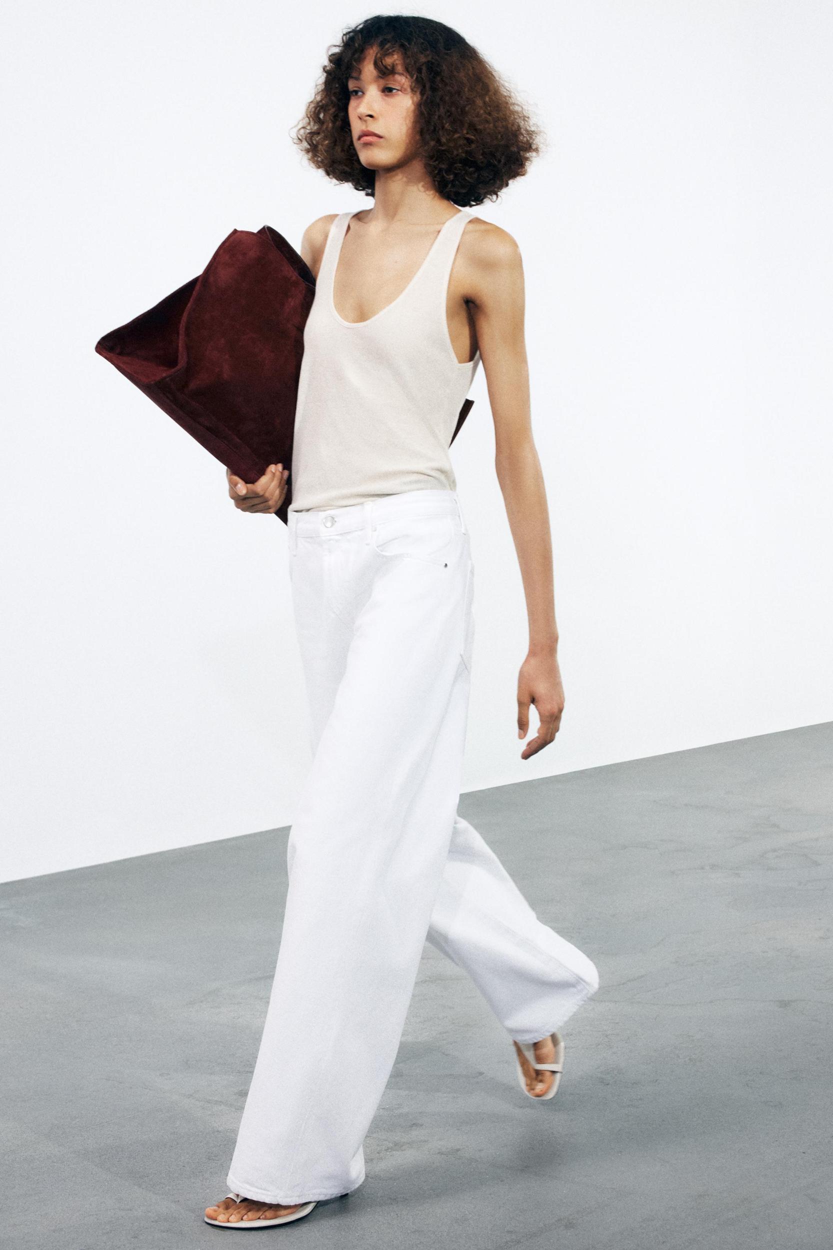 ZW COLLECTION WIDE LEG LOW-RISE JEANS Product Image