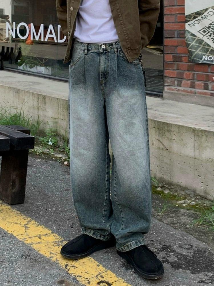 RT No. 11076 WASHED BLUE STRAIGHT DENIM JEANS Product Image