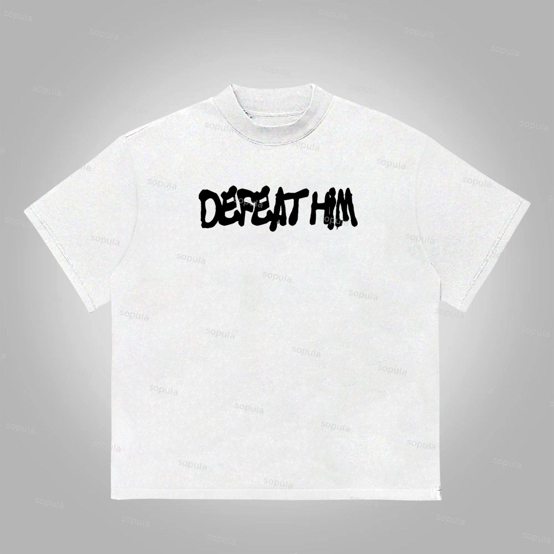 Sopula Vintage Boxer Defeat Him Graphic Print Cotton T-Shirt Product Image