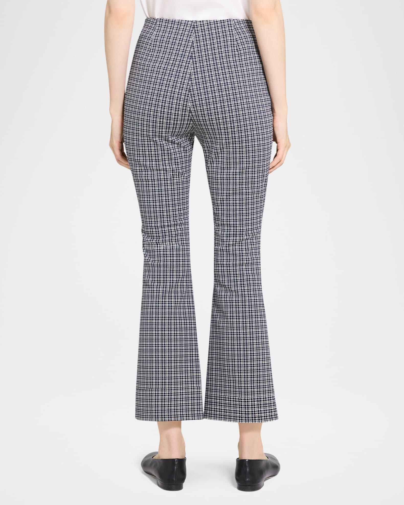 Plaid High-Rise Kick-Flare Pants Product Image