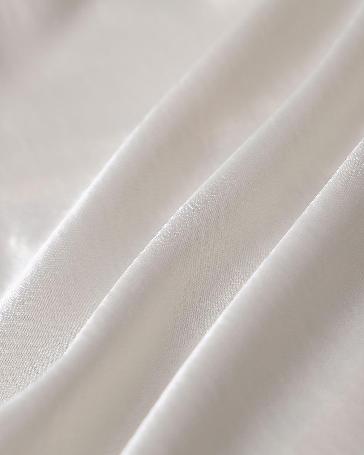 White Satin V Neck Ruched Blouse Product Image