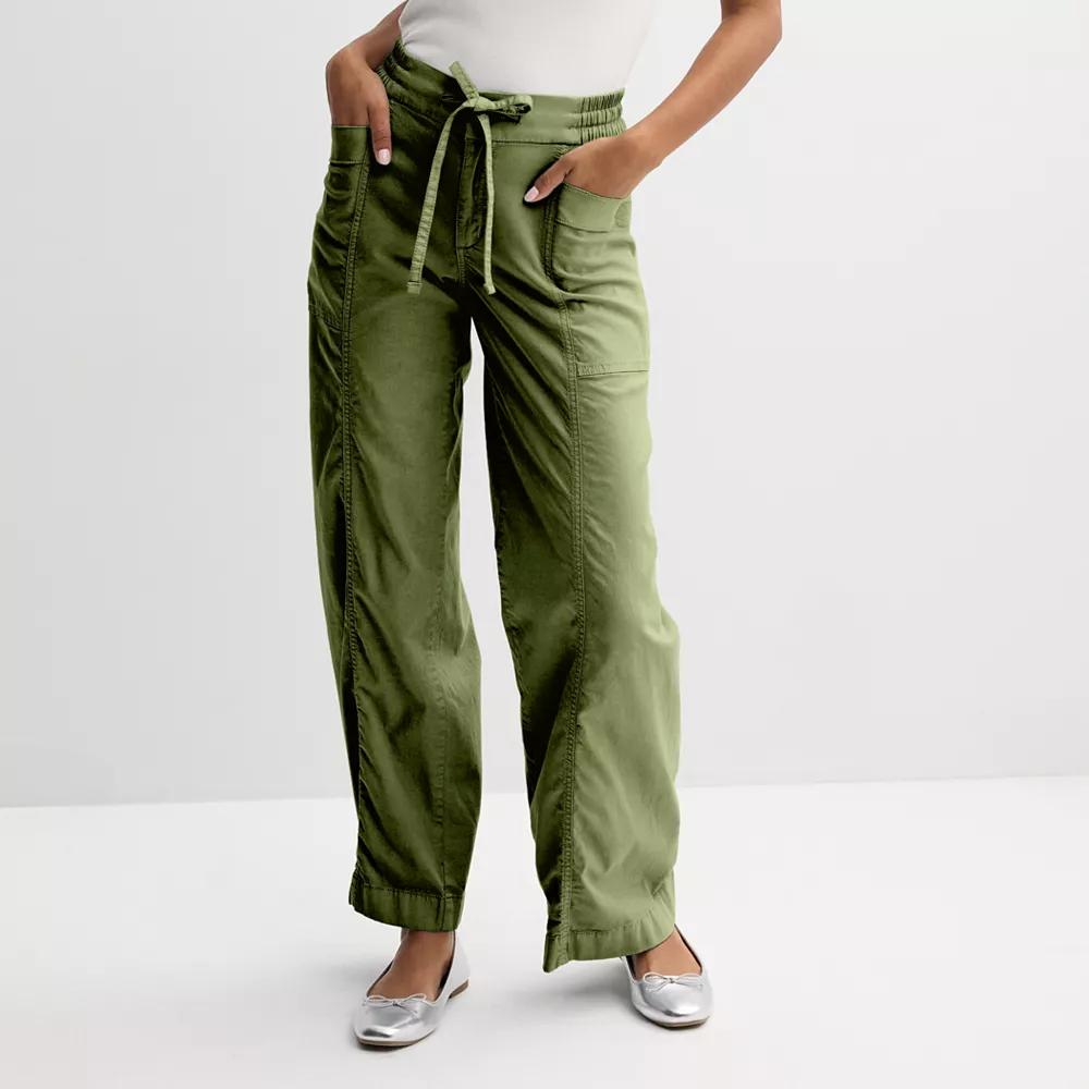 Juniors' SO® Mid Rise Pull-On Utility Pants, Women's,  Product Image