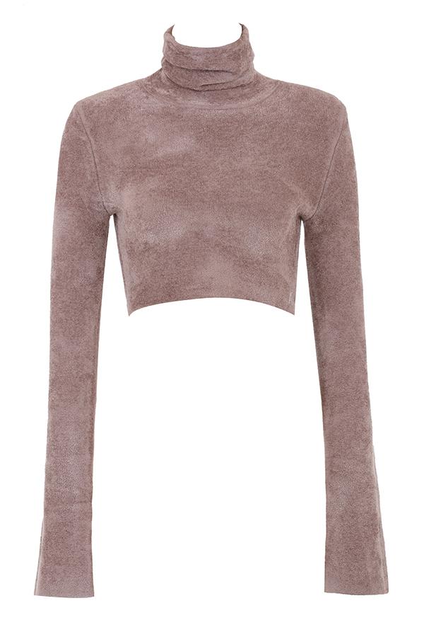Suri  rose chenille cropped top - sale Product Image
