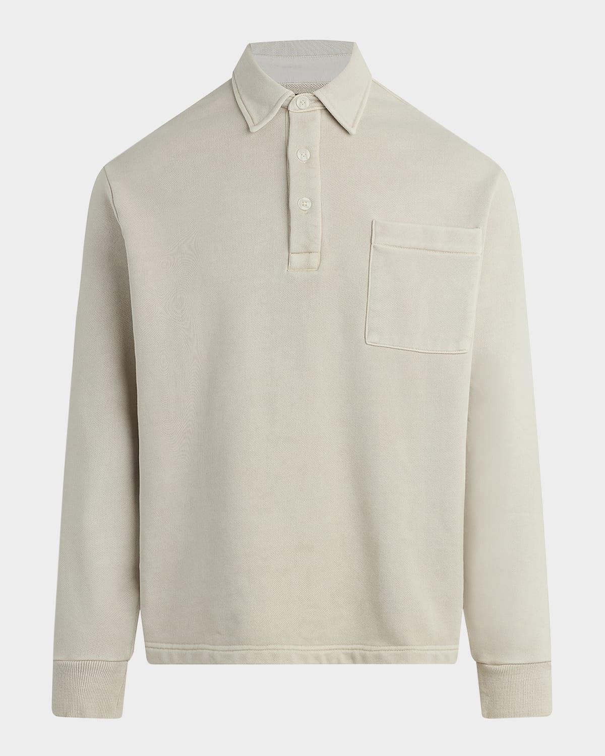 Men's Cotton Polo Sweatshirt Product Image