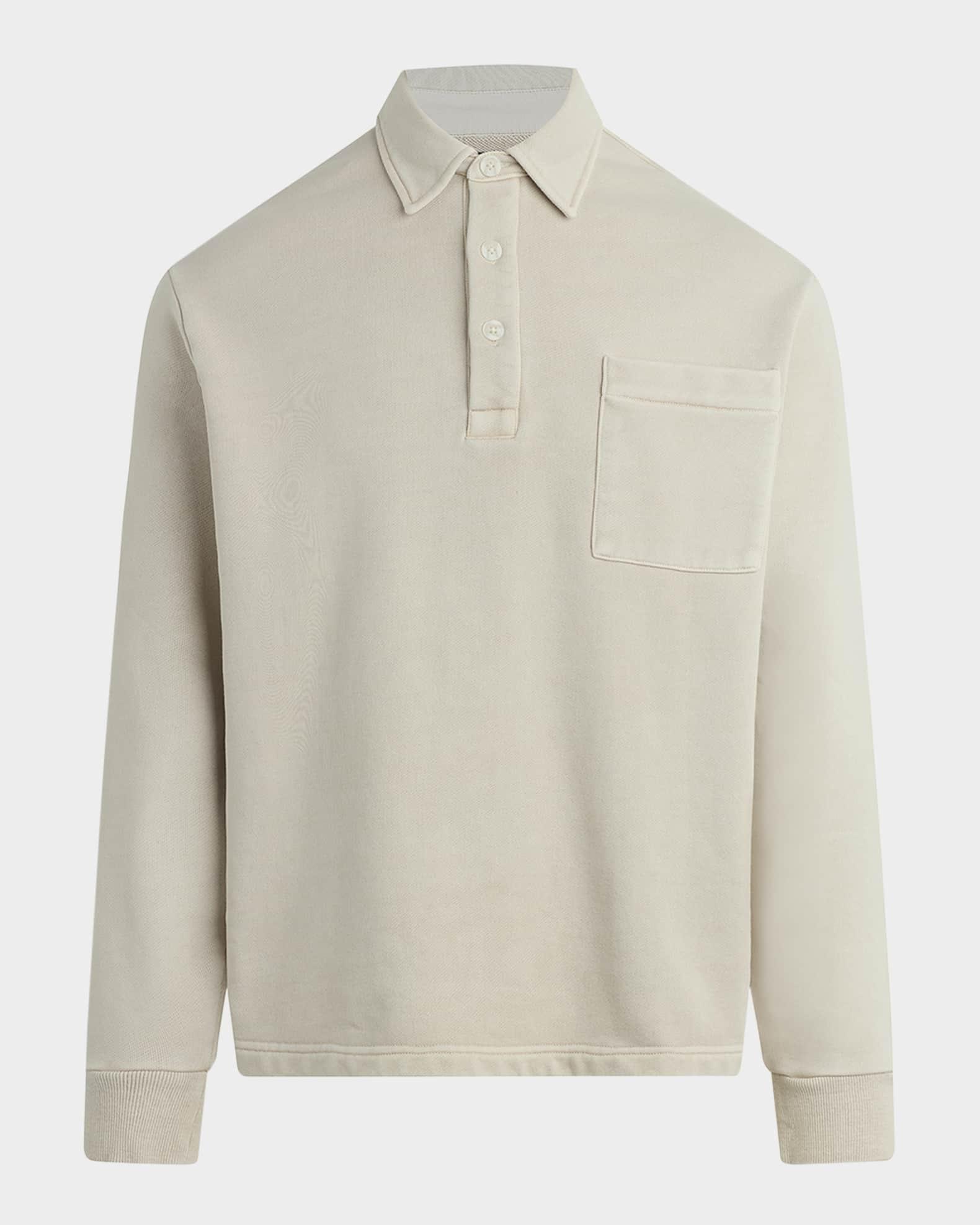 Men's Cotton Polo Sweatshirt Product Image