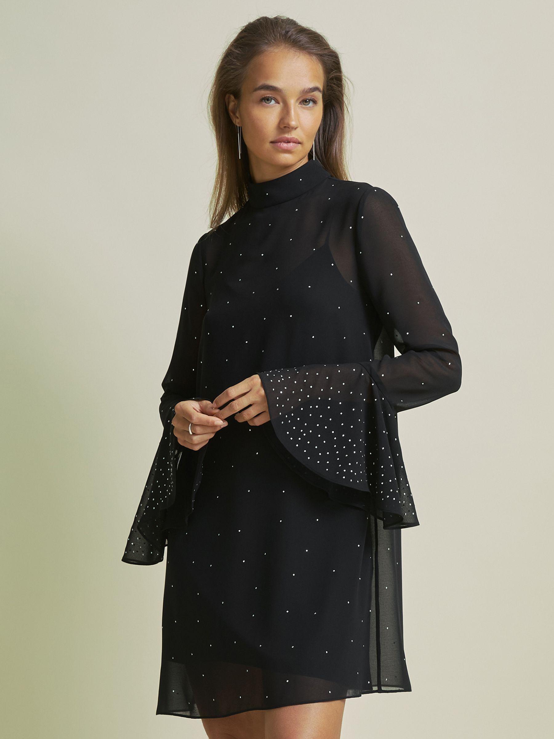 Florere Rib Knit Metallic Thread Midi Dress in Black Product Image