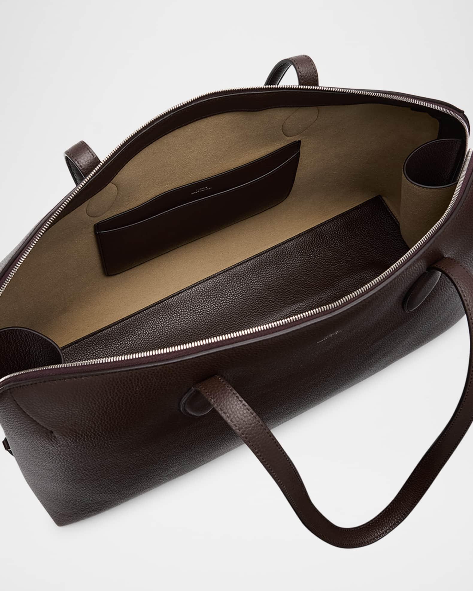 Curved Grain Leather Day Tote Bag Product Image