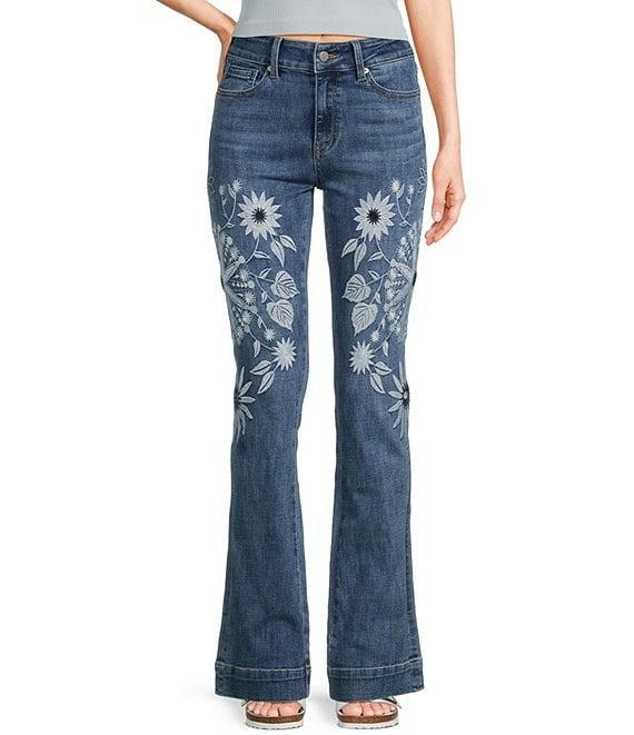 Prosperity Denim Mid Rise Embroidered Bootcut Trouser Jeans Product Image
