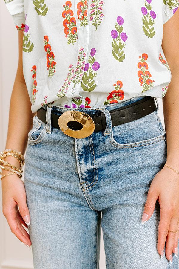 Luxe Lifestyle Faux Leather Belt in Black Product Image