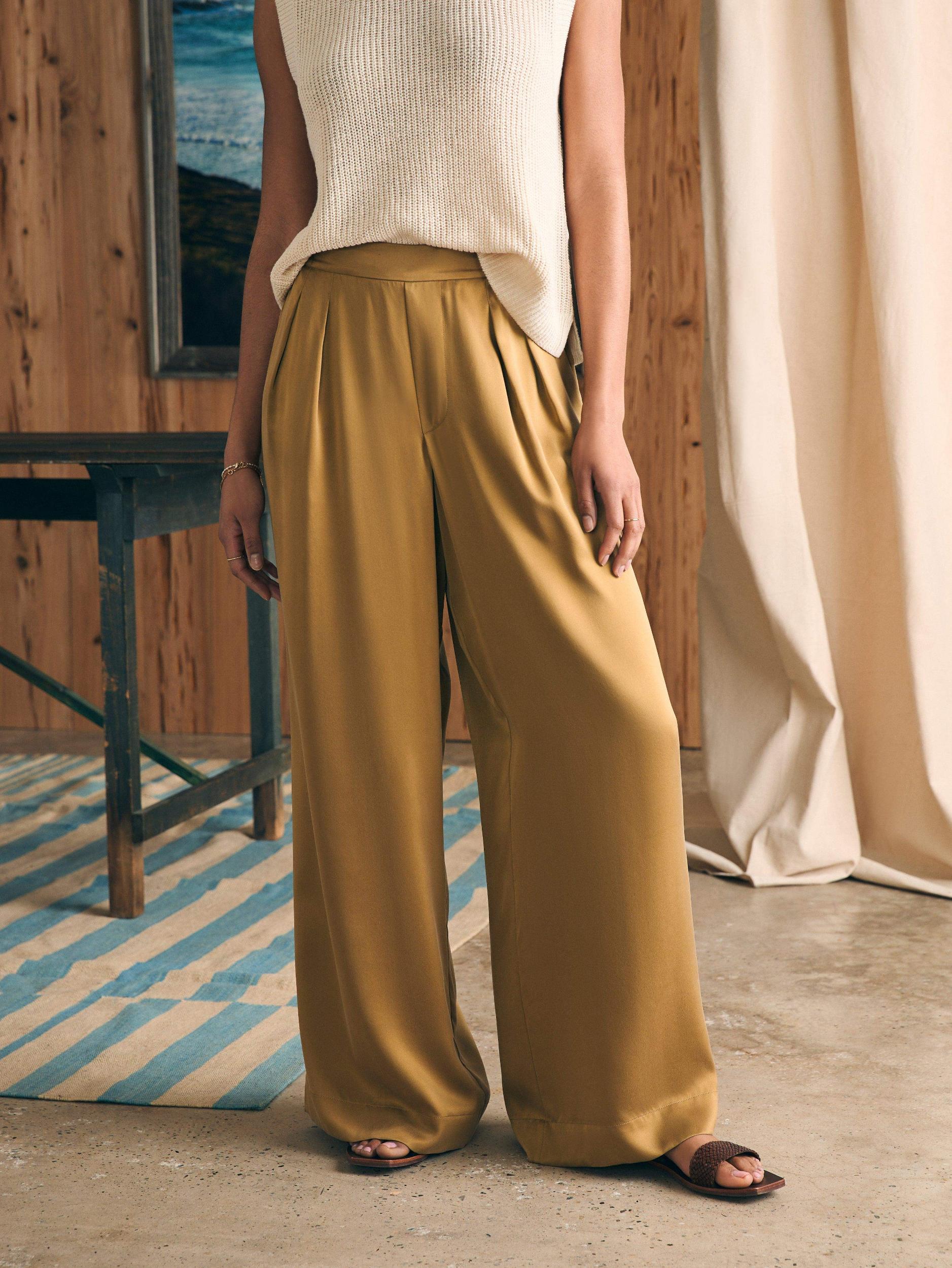 Sandwashed Silk Gemma Pant - Antique Bronze Female Product Image