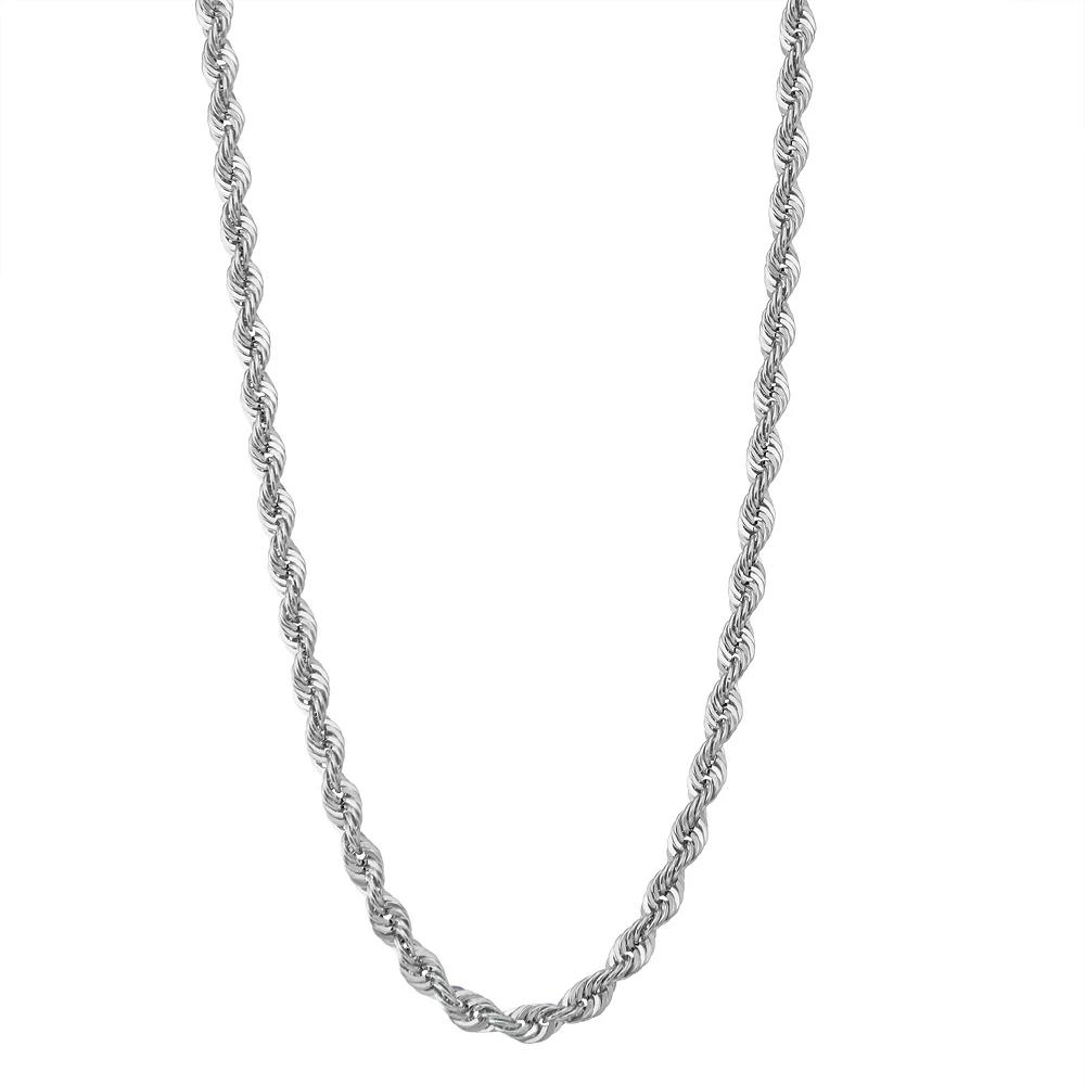 Jordan Blue Mens 14k Gold Rope Chain Necklace White Product Image