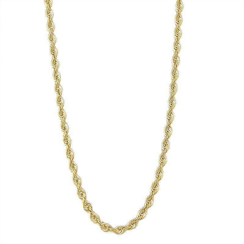 Jordan Blue Mens 10k Gold Rope Chain Necklace Product Image