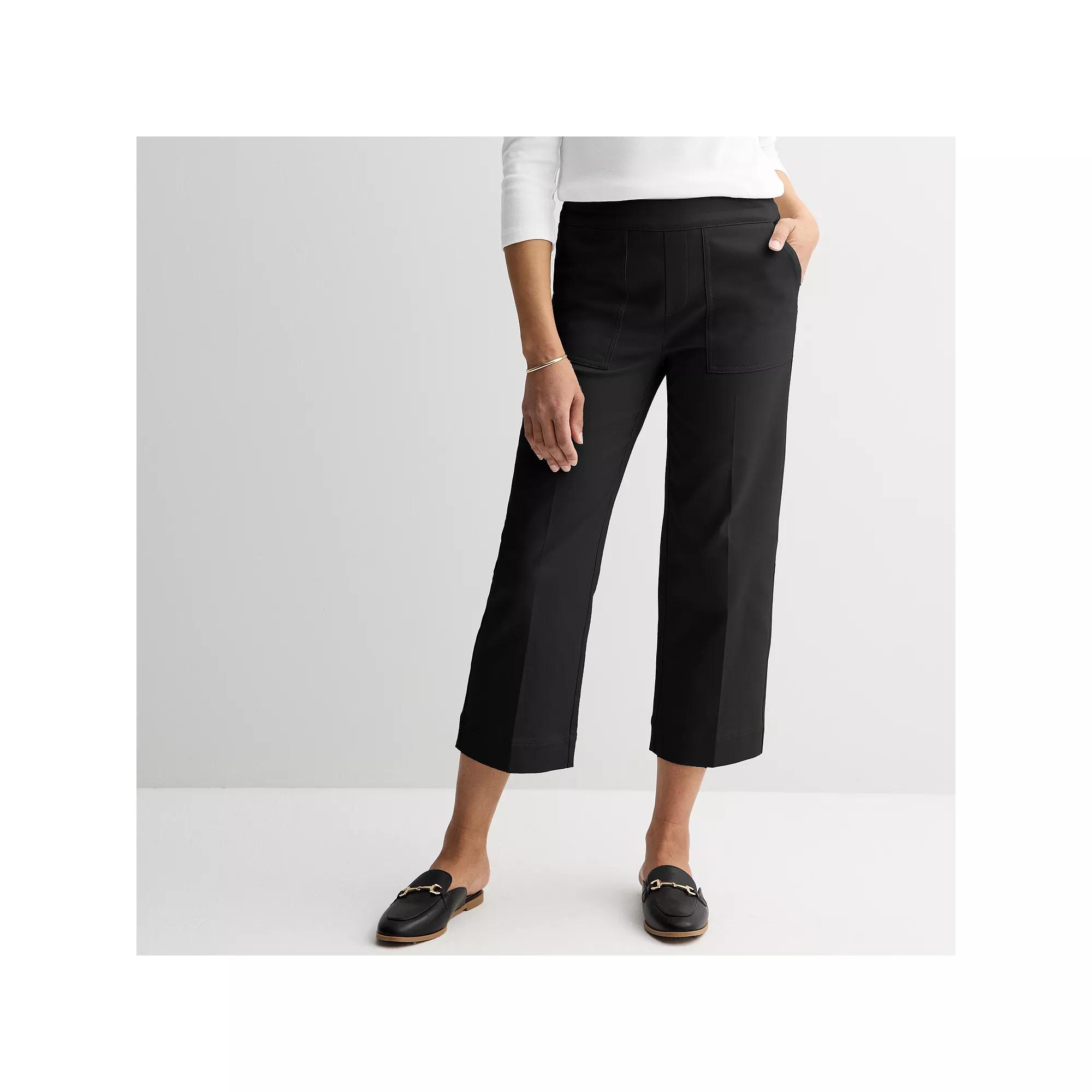 Women's Croft & Barrow® Effortless Utility Cropped Pants, Size: 6, Black Product Image