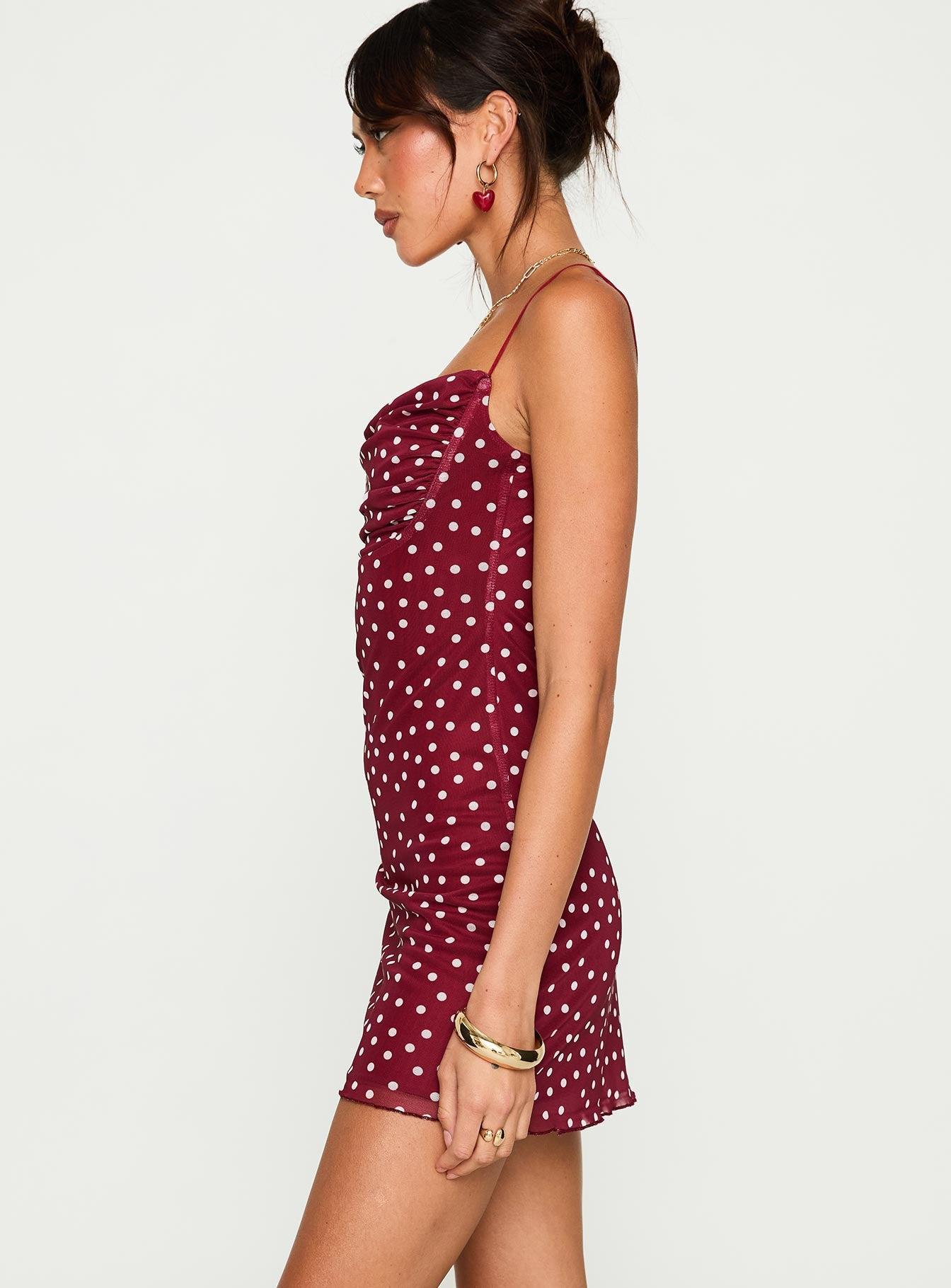 Sugar Mini Dress Red Polka Product Image