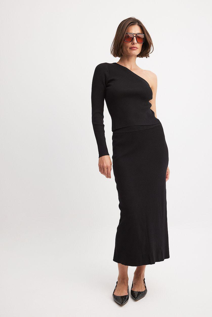 Knitted One Shoulder Top Product Image