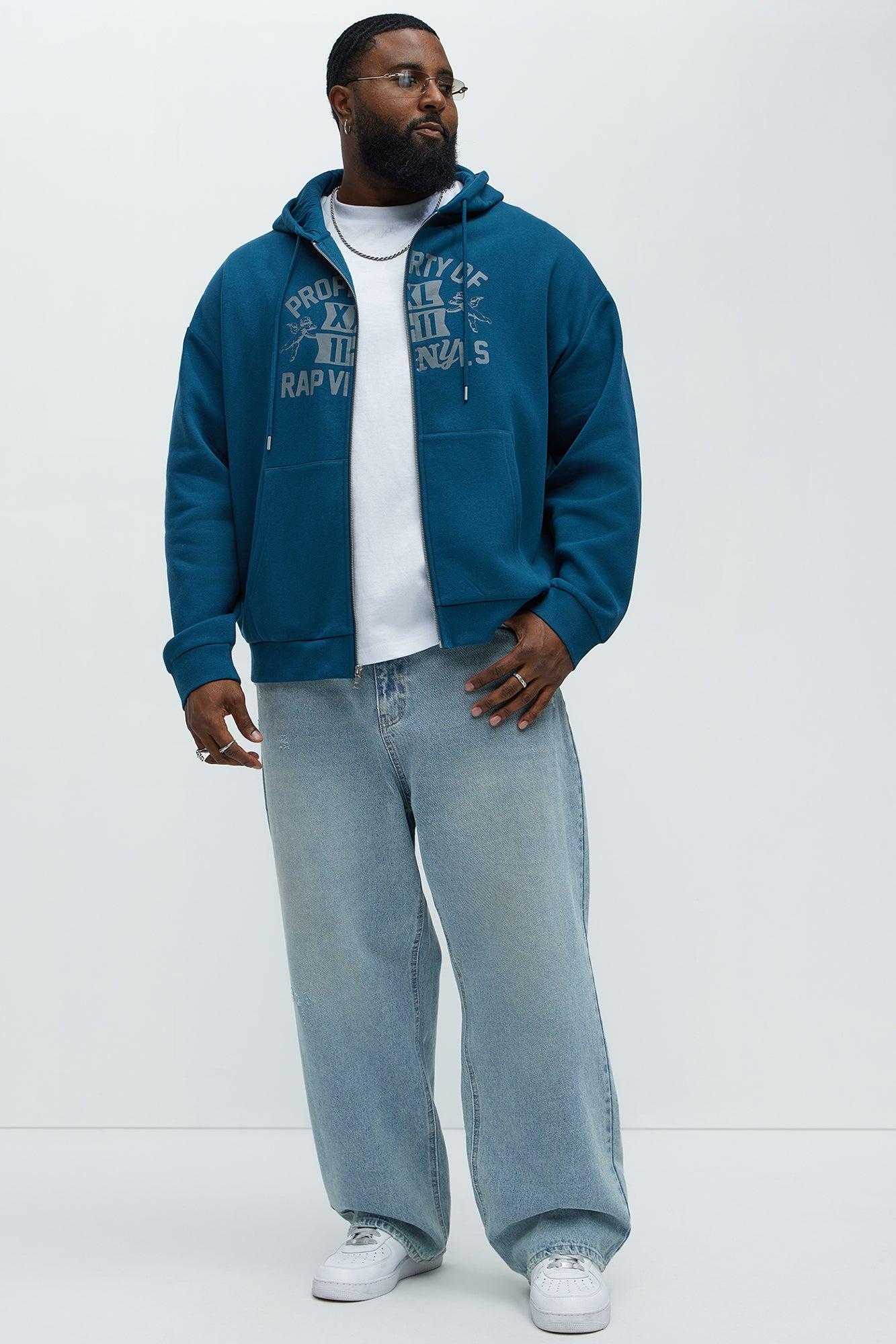 Tyson Rap Vinyls Zip Up Hoodie - Blue Product Image