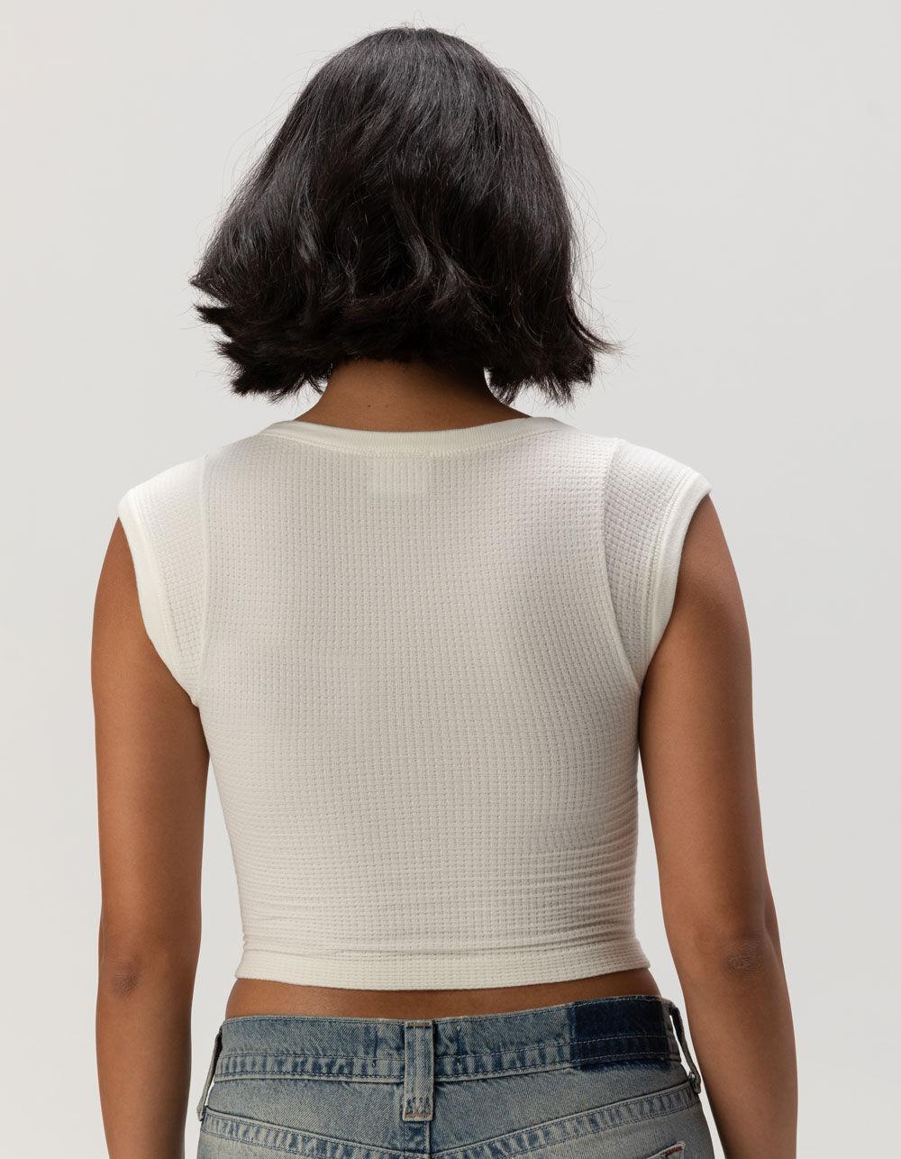 BDG Urban Outfitters Knockout Lace Up Womens Top - WHITE Product Image