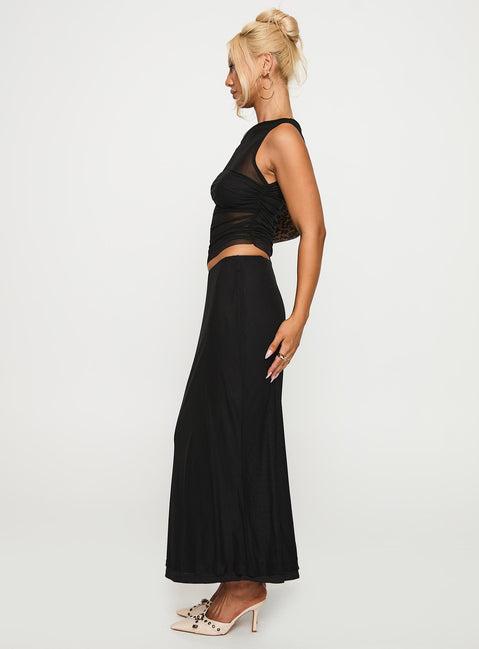 Aristocrat One Shoulder Mesh Set Black Product Image