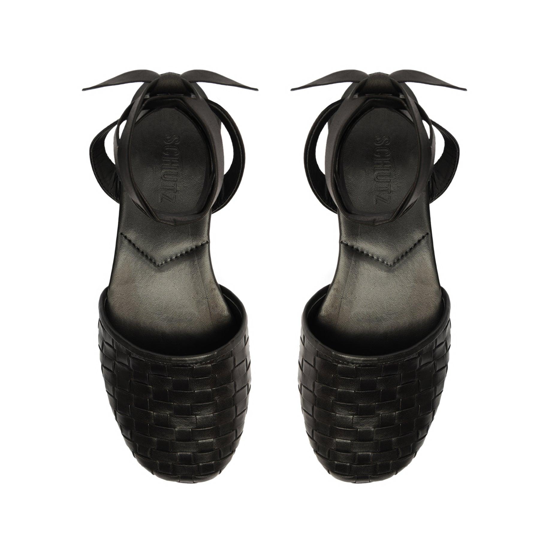 Ariel Woven Leather Flat Female Product Image