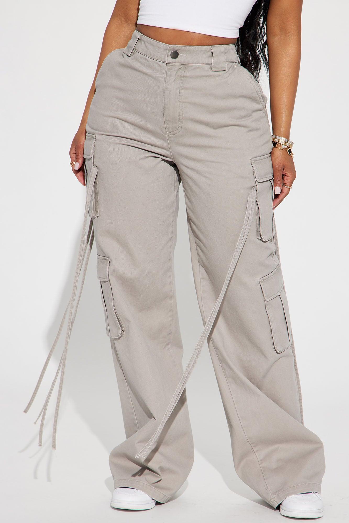 Golden Hour Wide Leg Cargo Pant - Grey Product Image