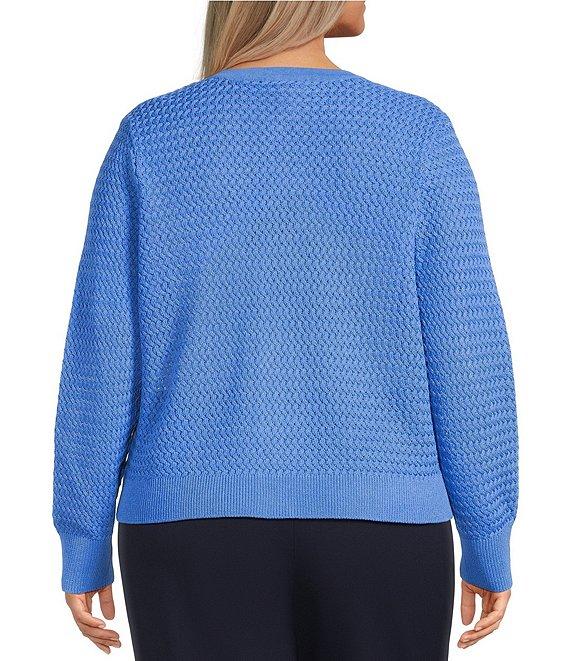 Investments Plus Size Charlotte Crew Neck Long Sleeve Button Front Cardigan Product Image