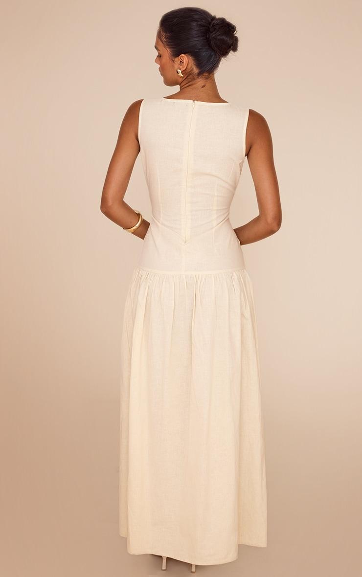 Butter Yellow Drop Waist Maxi Dress Product Image