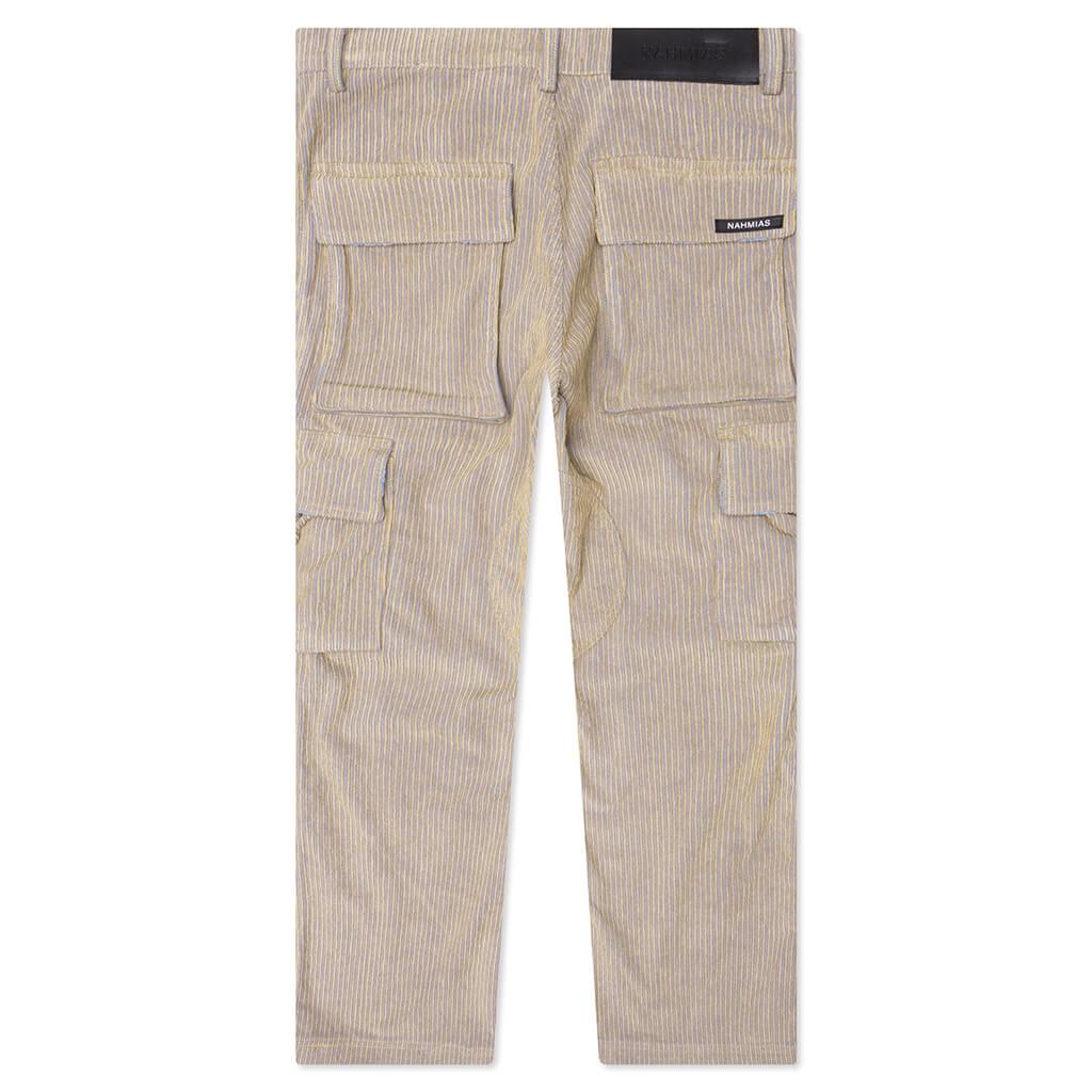 Corduroy Logo Cargo Pants - Beige Wash Male Product Image