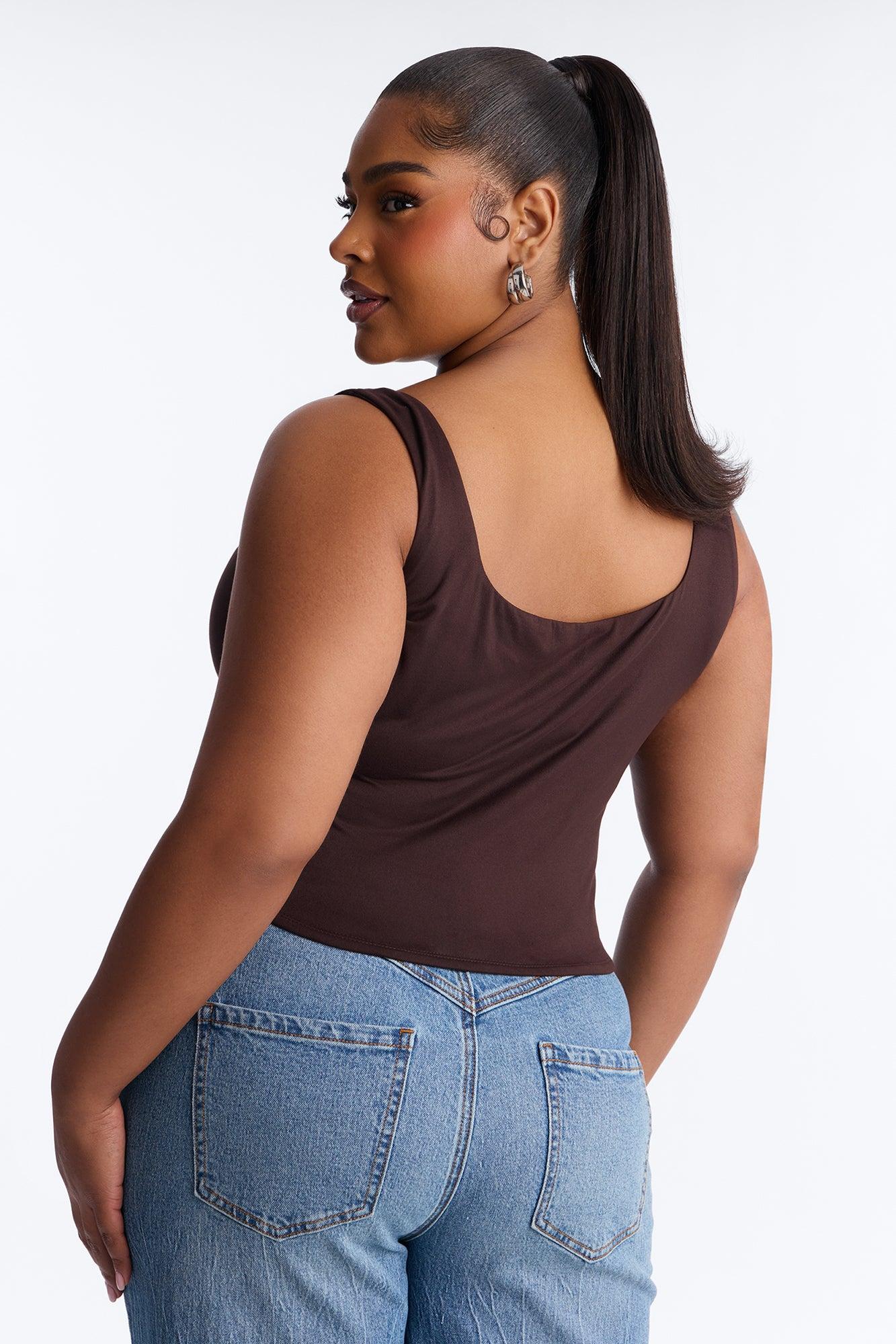 Quinn Double Lined Tank Top - Brown Female Product Image